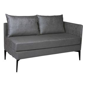 Stern MARTA 2-Sitzer Alu anthrazit mit Outdoorstoff dunkelgrau/schiefergrau meliert, Armlehne links, inkl. Kissen