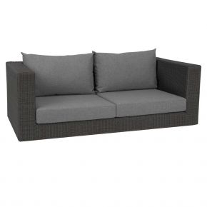 Stern Fontana Korpus 2-Sitzer-Sofa Geflecht basaltgrau inkl. Sitz- und Rückenkissen seidengrau 100% Polyacryl mit Reißverschluss