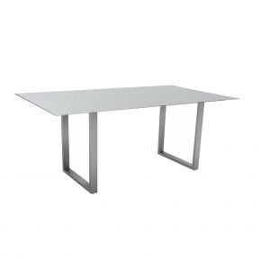 Stern Edelstahl Kufentisch mit Tischplatte Silverstar 2.0 160x90 Uni grau