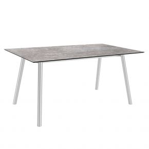 Stern Tisch INTERNO Rundrohr 180x100x75 cm Edelstahl mit Tischplatte Silverstar 2.0 Metallic grau