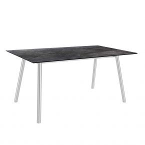 Stern Tisch INTERNO Rundrohr 180x100x75 cm Edelstahl mit Tischplatte Silverstar 2.0 Dark Marble