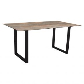 Stern Kufentisch 160x90 cm Aluminium schwarz matt mit Tischplatte Silverstar 2.0 Ferro
