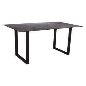 Stern Kufentisch 160x90 cm Aluminium schwarz matt mit Tischplatte Silverstar 2.0 Vintage grau