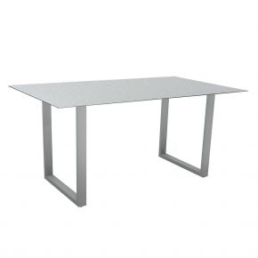 Stern Kufentisch Aluminium graphit mit Tischplatte Silverstar 2.0 160x90, Dekor Uni grau