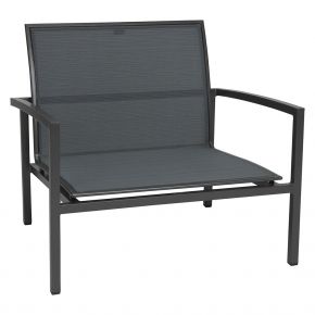 Stern SKELBY Lounge Sessel anthrazit mit Textilenbezug karbon und Aluminiumarmlehnen