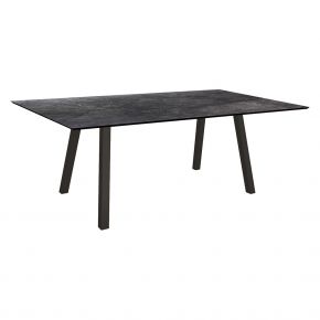 Stern Tisch 180x100cm Interno Vierkantr. Alum. schwarz matt mit Tischplatte Silverstar 2.0 Dark Marble