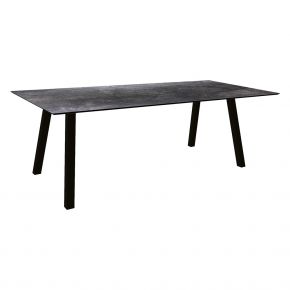 Stern Tisch 220x100cm Interno Vierkantr. Alum. schwarz matt mit Tischplatte Silverstar 2.0 Dark Marble