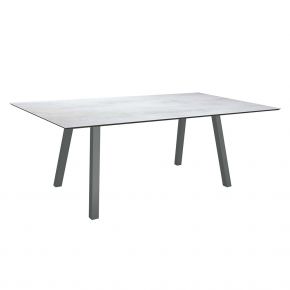 Stern Tisch INTERNO Vierkantrohr 180x100x75 cm Alu anthrazit mit Tischplatte Silverstar 2.0 Zement hell