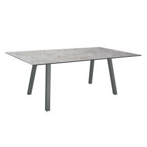 Stern Tisch INTERNO Vierkantrohr 180x100x75 cm Alu anthrazit mit Tischplatte Silverstar 2.0 Metallic grau