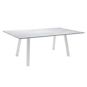 Stern Tisch INTERNO Vierkantrohr 180x100x75 cm Edelstahl mit Tischplatte Silverstar 2.0 Zement hell