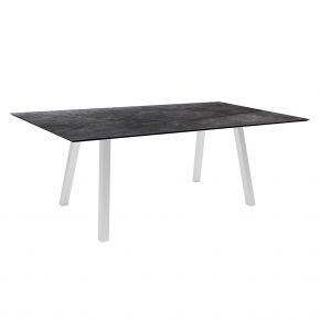 Stern Tisch INTERNO Vierkantrohr 180x100x75 cm Edelstahl mit Tischplatte Silverstar 2.0 Dark Marble