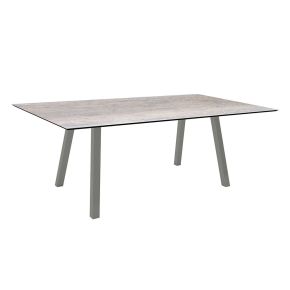 Stern Tisch INTERNO Vierkantrohr 180x100x75 cm Alu graphit mit Tischplatte Silverstar 2.0 Smoky