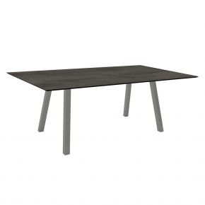 Stern Tisch INTERNO Vierkantrohr 180x100x75 cm Alu graphit mit Tischplatte Silverstar 2.0 Zement