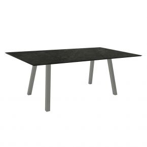Stern Tisch INTERNO Vierkantrohr 180x100x75 cm Alu graphit mit Tischplatte Silverstar 2.0 Dark Marble