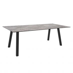 Stern Tisch INTERNO Vierkantrohr 220x100x75 cm Alu anthrazit mit Tischplatte Silverstar 2.0 Metallic grau