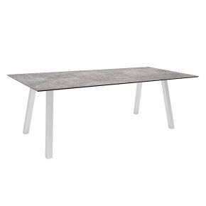 Stern Tisch INTERNO Vierkantrohr 220x100x75 cm Edelstahl mit Tischplatte Silverstar 2.0 Metallic grau