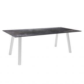 Stern Tisch INTERNO Vierkantrohr 220x100x75 cm Edelstahl mit Tischplatte Silverstar 2.0 Dark Marble