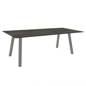 Stern Tisch INTERNO Vierkantrohr 220x100x75 cm Alu graphit mit Tischplatte Silverstar 2.0 Zement