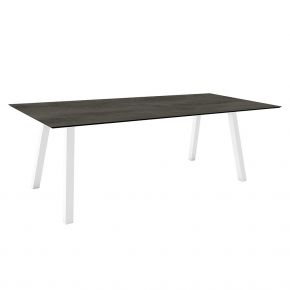 Stern Tisch INTERNO Vierkantrohr 220x100x75 cm Alu weiß mit Tischplatte Silverstar 2.0 Zement