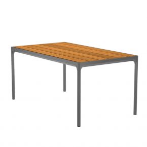 Houe FOUR Gartentisch aus Bambus Aluminium Dark grey 90x160 cm