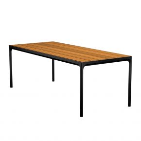 Houe FOUR Gartentisch aus Bambus Aluminium Black 90x210 cm