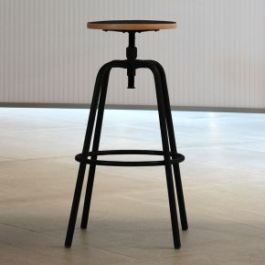 Jan Kurtz Barhocker PARIS Gestell: Stahlrohr schwarz, Sitz: Laminat schwarz, 70/80 cm hoch
