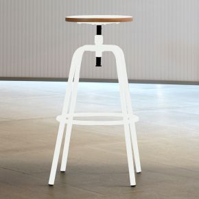 Jan Kurtz Barhocker PARIS Gestell: Stahlrohr weiß Sitz: Laminat weiß, 70/80 cm hoch