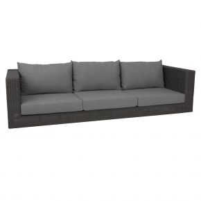 Stern Fontana Korpus 3-Sitzer-Sofa Geflecht basaltgrau inkl. Sitz- und Rückenkissen seidengrau 100% Polyacryl mit Reißverschluss