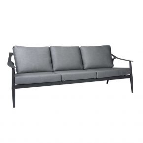 Stern VANDA Lounge 3-Sitzer Sofa Alu anthrazit mit Polsterung seidengrau aus 100% Polyacryl