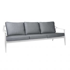Stern VANDA Lounge 3-Sitzer Sofa Alu weiß mit Polsterung seidengrau aus 100% Polyacryl