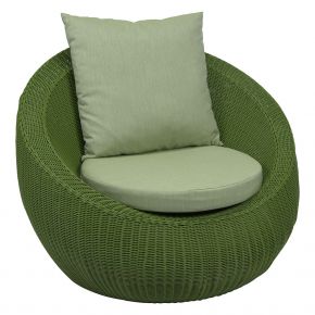 Stern ANNY Lounge Sessel Geflecht grün mit Sitz- und Rückenkissen farngrün 100% Polyacryl mit Reißverschluss