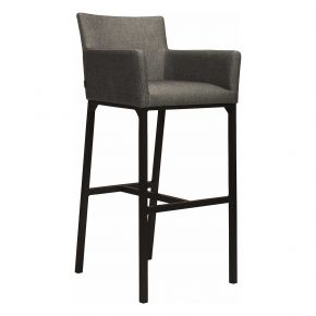 Stern Bar-Sessel Artus Aluminium schwarz matt Bezug Outdoorstoff seidenschwarz