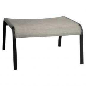 Stern Lounge-Hocker Laris Aluminium schwarz matt Bezug Textilen Leinen grau