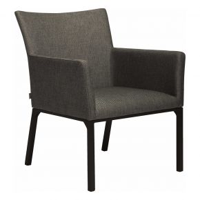 Stern Lounge-Sessel Artus Aluminium schwarz matt Bezug Outdoorstoff seidenschwarz