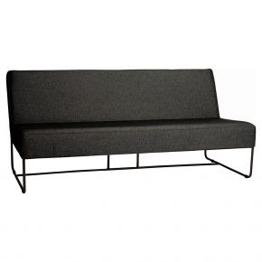 Stern Lounge-Sofa Mia Edelstahl schwarz matt Bezug Outdoorstoff seidenschwarz