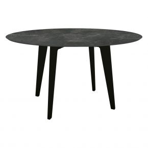 Stern Tisch Ø 134 cm Aluminium schwarz matt mit mit Tischplatte Silverstar 2.0 Slate