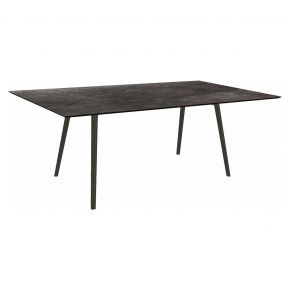 Stern Tisch 180x100cm Interno Rundrohr konisch Alum. schwarz matt/Tischpl. Silverstar 2.0 Dark Marble