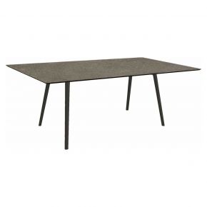 Stern Tisch 180x100cm Interno Rundrohr konisch Alum. schwarz matt/Tischpl. Silverstar 2.0 Vintage stone