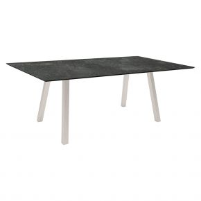 Stern Tisch 180x100cm Interno Vierkantrohr Edelstahl matt mit Tischplatte Silverstar 2.0 Slate
