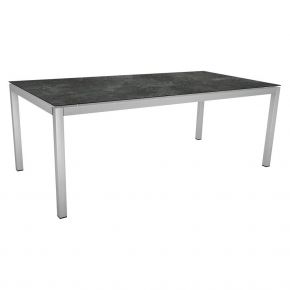 Tisch 200x100 cm Edelstahl Tischplatte Silverstar 2.0 Slate