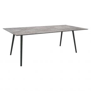 Stern Tisch 220x100cm Interno Rundrohr konisch Alum. schwarz matt/Tischpl. Silverstar 2.0 Metallic grau