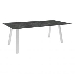 Stern Tisch 220x100cm Interno Vierkantrohr Edelstahl matt mit Tischplatte Silverstar 2.0 Slate