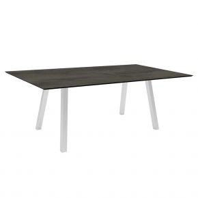 Stern Tisch INTERNO Vierkantrohr 180x100x75 cm Edelstahl mit Tischplatte Silverstar 2.0 Zement