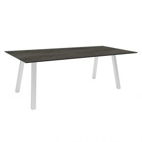 Stern Tisch INTERNO Vierkantrohr 220x100x75 cm Edelstahl mit Tischplatte Silverstar 2.0 Zement