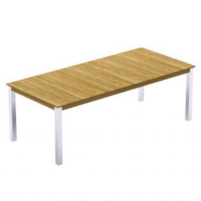 Zebra Tischgestell Derex Edelstahl (Tischbeine) mit Tischplatte 180x100 cm Recyceltes Teak