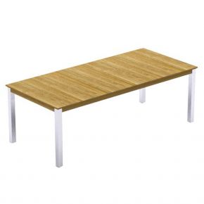 Zebra Tischgestell Derex Edelstahl (Tischbeine) mit Tischplatte 220x100 cm Recyceltes Teak